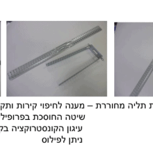 לוחית תליה מחוררת ל-C 60 אורך 200 מ"מ–קופסא 100 יח'